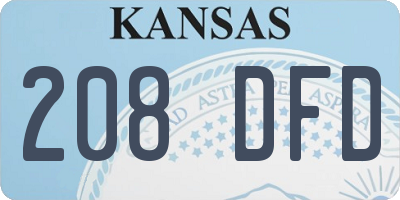 KS license plate 208DFD