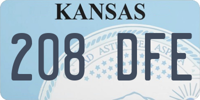 KS license plate 208DFE