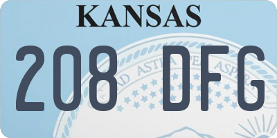 KS license plate 208DFG