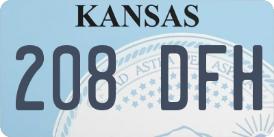 KS license plate 208DFH