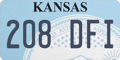 KS license plate 208DFI