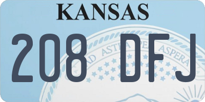 KS license plate 208DFJ