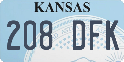 KS license plate 208DFK