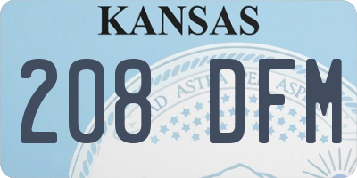 KS license plate 208DFM