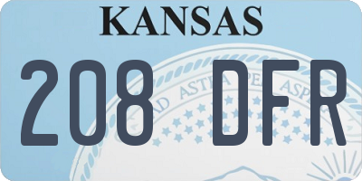 KS license plate 208DFR