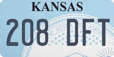 KS license plate 208DFT