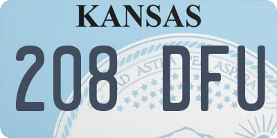 KS license plate 208DFU