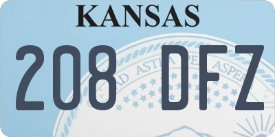 KS license plate 208DFZ