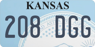 KS license plate 208DGG