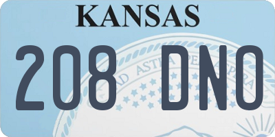 KS license plate 208DNO