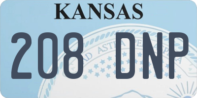 KS license plate 208DNP