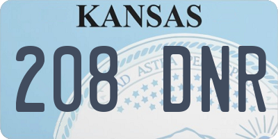 KS license plate 208DNR