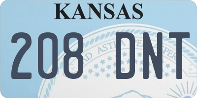KS license plate 208DNT