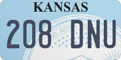 KS license plate 208DNU