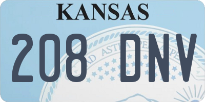 KS license plate 208DNV