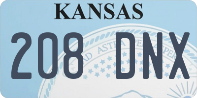 KS license plate 208DNX
