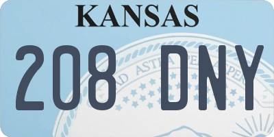 KS license plate 208DNY