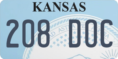 KS license plate 208DOC