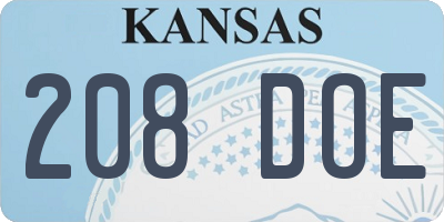 KS license plate 208DOE