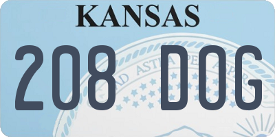 KS license plate 208DOG