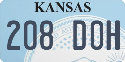 KS license plate 208DOH