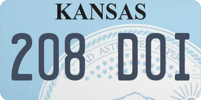KS license plate 208DOI