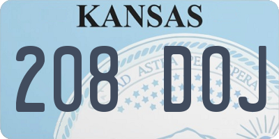 KS license plate 208DOJ