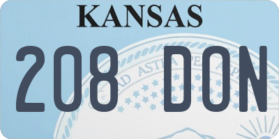 KS license plate 208DON