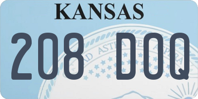 KS license plate 208DOQ