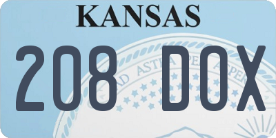 KS license plate 208DOX