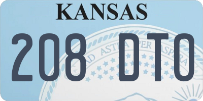 KS license plate 208DTO