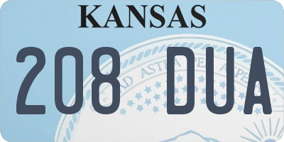 KS license plate 208DUA