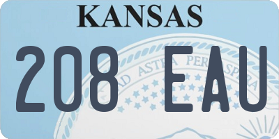 KS license plate 208EAU