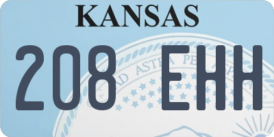 KS license plate 208EHH