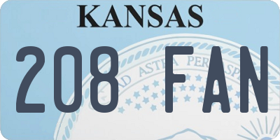 KS license plate 208FAN