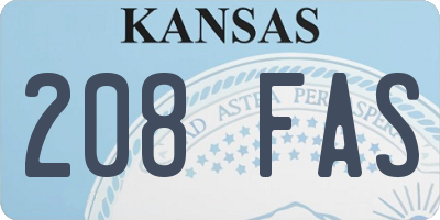 KS license plate 208FAS