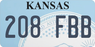 KS license plate 208FBB