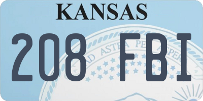 KS license plate 208FBI