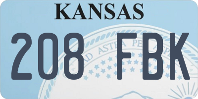 KS license plate 208FBK