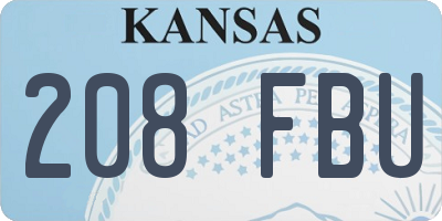 KS license plate 208FBU