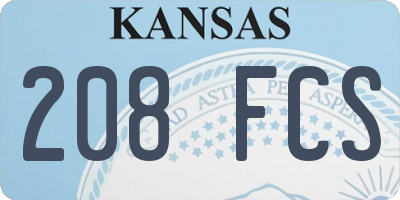 KS license plate 208FCS