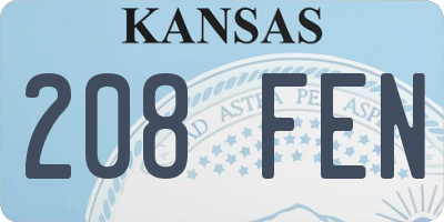 KS license plate 208FEN