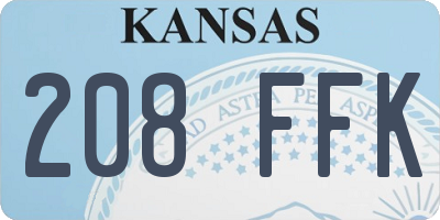 KS license plate 208FFK