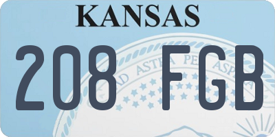 KS license plate 208FGB