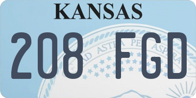 KS license plate 208FGD