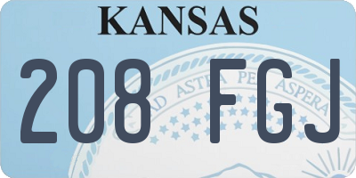 KS license plate 208FGJ