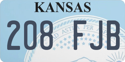 KS license plate 208FJB