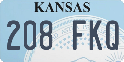 KS license plate 208FKQ