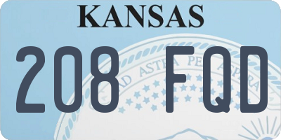 KS license plate 208FQD