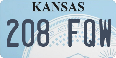 KS license plate 208FQW